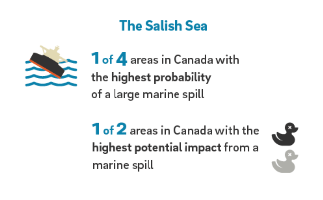 An infographic about oil spills in the salish sea